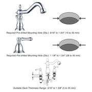 TheLAShop Widespread Bathroom Sink Faucet w/ Drain 2-Handle 6"H Image