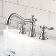 TheLAShop Widespread Bathroom Sink Faucet 2-Handle 6"H, Brushed Nickel Image