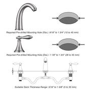 TheLAShop Widespread Bathroom Sink Faucet 2-Handle 6.7"H Image