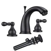 TheLAShop Widespread Bathroom Sink Faucet 2-Handle w/ Drain 4.7"H, Oil Rubbed Bronze Image