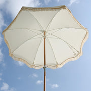 LAGarden 6 ft 8-Rib Wood Tilt Patio Umbrella Jazz Age Gold Tassel