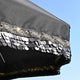 LAGarden 6 ft 8-Rib Wood Tilt Patio Umbrella Jazz Age Black Sequin