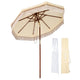 TheLAShop 7 ft 8-Rib Wood Patio Umbrella with Fringe Boho 5-10yr Butter Twisted Root Image