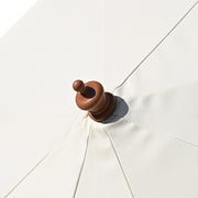 TheLAShop 7 ft 8-Rib Wood Patio Umbrella Boho Beige Twisted Fringe