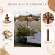 TheLAShop 7 ft 8-Rib Wood Patio Umbrella with Fringe Boho 5-10yr Image