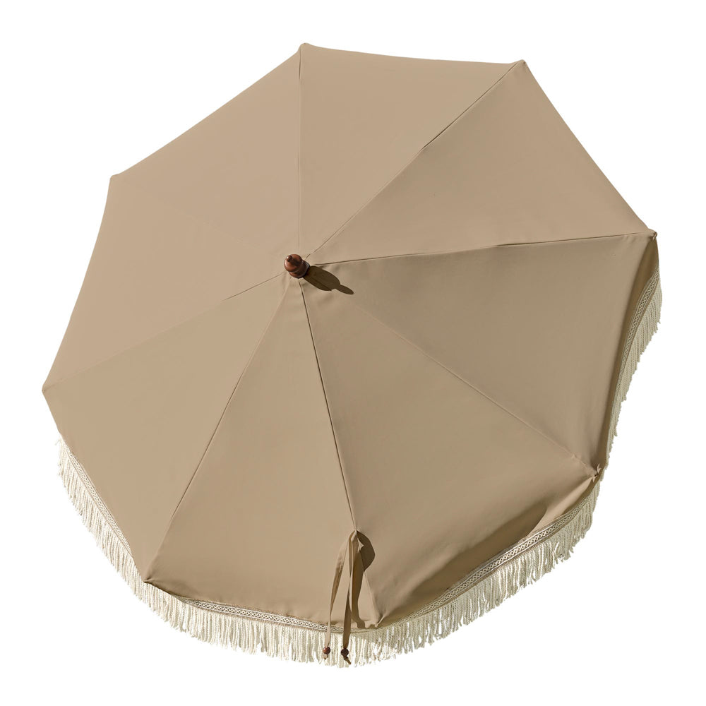 TheLAShop 7 ft 8-Rib Umbrella Canopy with Fringe Boho 5-10yr