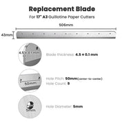 TheLAShop Guillotine Paper Cutter Blade Replacement for A3/A4 Paper Trimmer Image