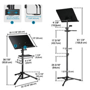 TheLAShop Symphony Music Stand for Sheet Music School & Touring Musicians Image