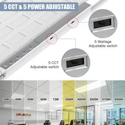 TheLAShop 2x4 LED Panel Commercial Troffer Selectable Watt & CCT 9,360lm 72W Max Image