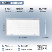 TheLAShop 2x4 LED Panel Commercial Troffer Selectable Watt & CCT 9,360lm 72W Max Image