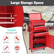 TheLAShop Rolling Tool Cabinet Combo 4-Drawer with Locking System 20" Image