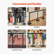TheLAShop Retractable Belt Stanchions Event Crowd Control Barriers 6ct. Image