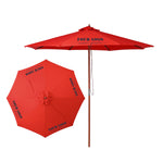 TheLAShop Bulk Custom Logo Outdoor Umbrellas - 9ft 8-Rib Wood Market Umbrella Image