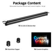TheLAShop Custom Retractable Banner for Stanchions - 4ct. Scroller & Bar Image