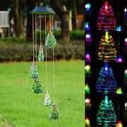 TheLAShop Christmas Tree Solar LED Light Wind Chime Decor Lighting Image