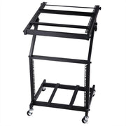 TheLAShop 4 Poles 9U 19" Audio Mixer Stand Rolling Studio Rack Image