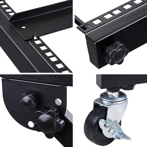 TheLAShop 9U Solid Steel Audio Mixer Rack with Crossbar 19