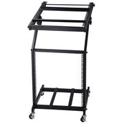 TheLAShop 4 Poles 12U 19" Audio Mixer Stand Portable Studio Rolling Rack Image