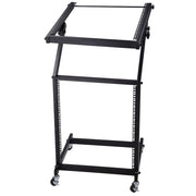 TheLAShop 12U 19" Audio Mixer Stand Portable Studio Rack w/ Wheels Image