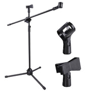 TheLAShop Mic Stand Boom Arm Dual Mic Mounts Height 2'8" to 5'11"