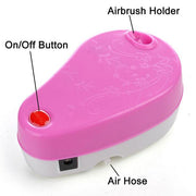 TheLAShop Airbrush Pink Mini Air Compressor w/ Built-in Holder Image