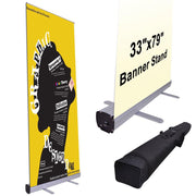 TheLAShop 33" x 79" Economy Rollup Retractable Banner Stand Image