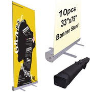 TheLAShop Wholesale 10pcs 33" x 79" Rollup Retractable Banner Stands Image