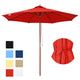 TheLAShop 9ft 8-Rib Wood Market Umbrella for Outdoor Restaurant Garden Image