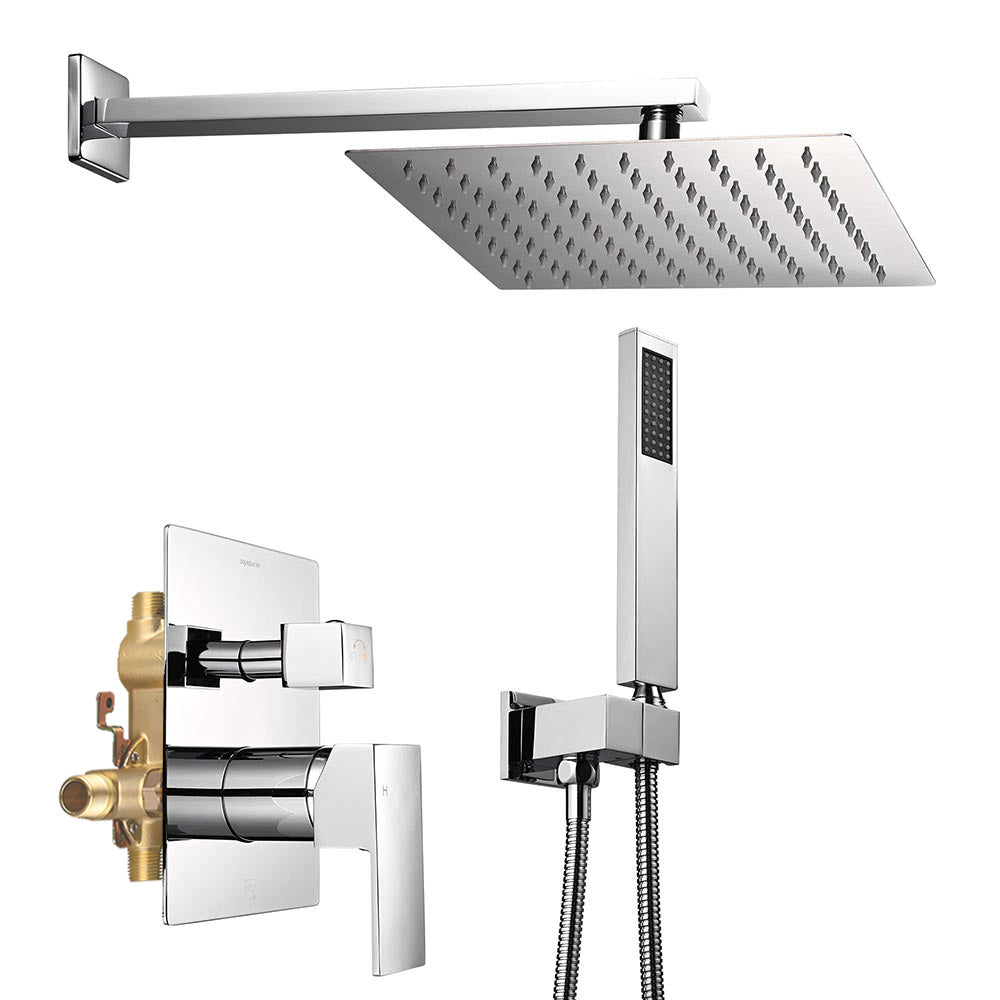 TheLAShop Rain Shower Head Handheld Combo with Valve 2.5GPM