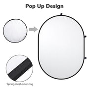 TheLAShop Chromakey White Black Screen Collapsible Backdrop 5x6.5ft