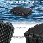 TheLAShop Waterproof Rolling DSLR Camera Case Backpack with Foam