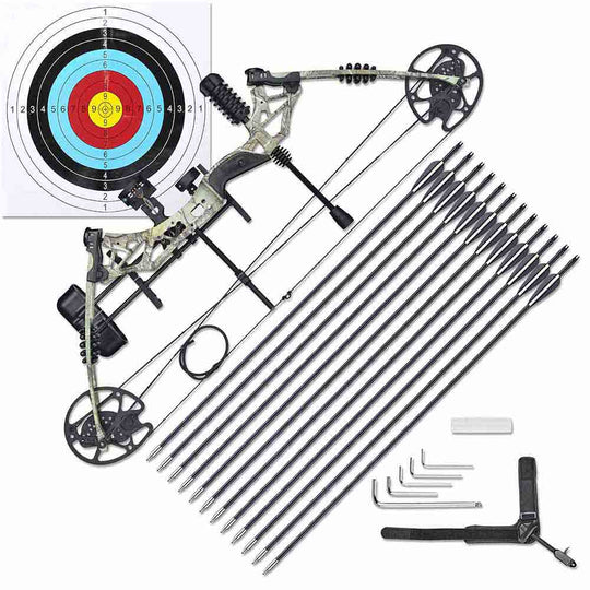 TheLAShop Left Handed Compound Bow for Beginners Adults Arrows(12)