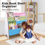 TheLAShop Kids Wood 5-Pocket Sling Bookshelf Book Display Rack Color Opt