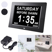 TheLAShop 8" Large Digital LED Day Clock Time Calendar 6-Alarm Color Opt