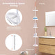 Aquaterior Tub Shower Corner Caddy Shelf Tension Pole w/ Baskets Color Opt