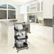 TheLAShop 3-Tier Metal Rolling Utility Cart Black 17x14x34 in