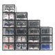 TheLAShop Drop Front Shoe Box Stackable Clear Sneaker Storage 13x9x5"