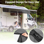 TheLAShop RV Awning Shade Screen with Zipper 10'Wx6'H Trailer Mosquito Net