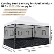 TheLAShop Netting for Pop Up Canopy 10x15 Food Service Vendor Side Panel
