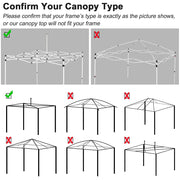 InstaHibit 10'x10' Pop Up Canopy Replacement Top Vent (9'7"x9'7")