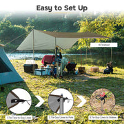 TheLAShop 10x13ft Waterproof Camping Tarp Lightweight UV50+ PU3,000mm