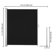 TheLAShop 71" x 120" Patio Retractable Side Awning Privacy Divider Screen