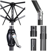 TheLAShop 7.5' 6-Rib Tilt Patio Umbrella Outdoor Umbrella Crank Lift
