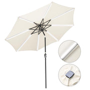 TheLAShop Solar Patio Umbrella Tilt Table Umbrella w/ Lights 9ft 8-Rib