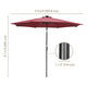 TheLAShop Solar Outdoor Umbrella with Lights Tilting Umbrella 10ft 8-Rib