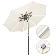 TheLAShop Solar Outdoor Umbrella with Lights Tilting Umbrella 10ft 8-Rib