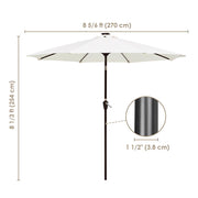 TheLAShop Patio Umbrella with Solar Lights Tilt Umbrella 9 ft 8-Rib