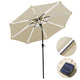 TheLAShop Patio Umbrella with Solar Lights Tilt Umbrella 10 ft 8-Rib