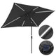 TheLAShop Rectangular Patio Umbrella Tilt Umbrella w/ Lights 10x6.5 ft 6-Rib