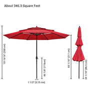 TheLAShop 11 ft Tilt Market Umbrella 3-Tiered 8-Rib